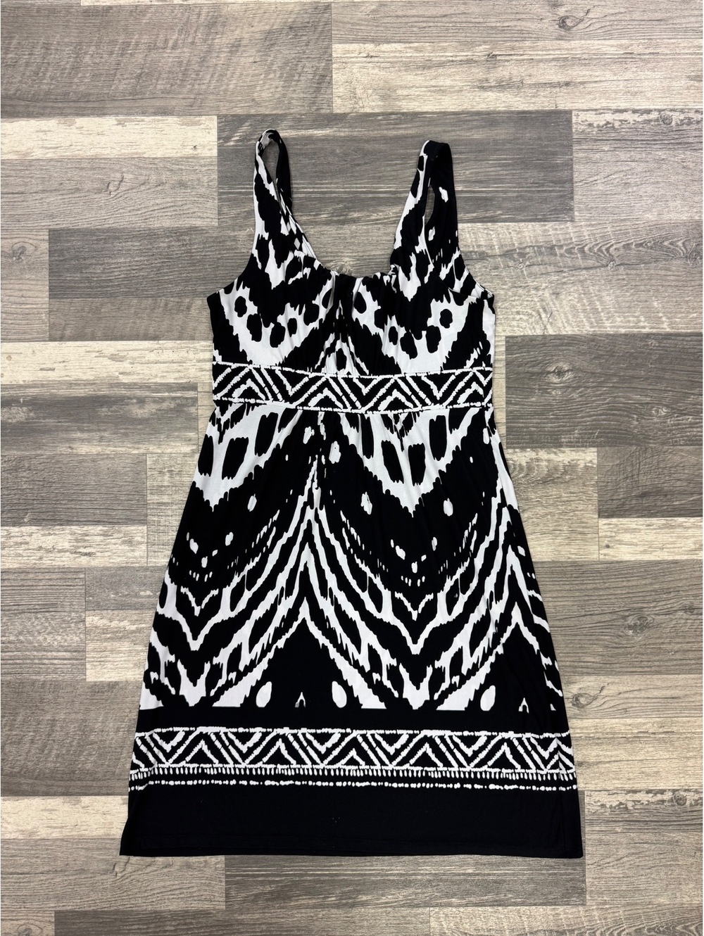 Glamour Women's Black and White Sleeveless Dress Size 10